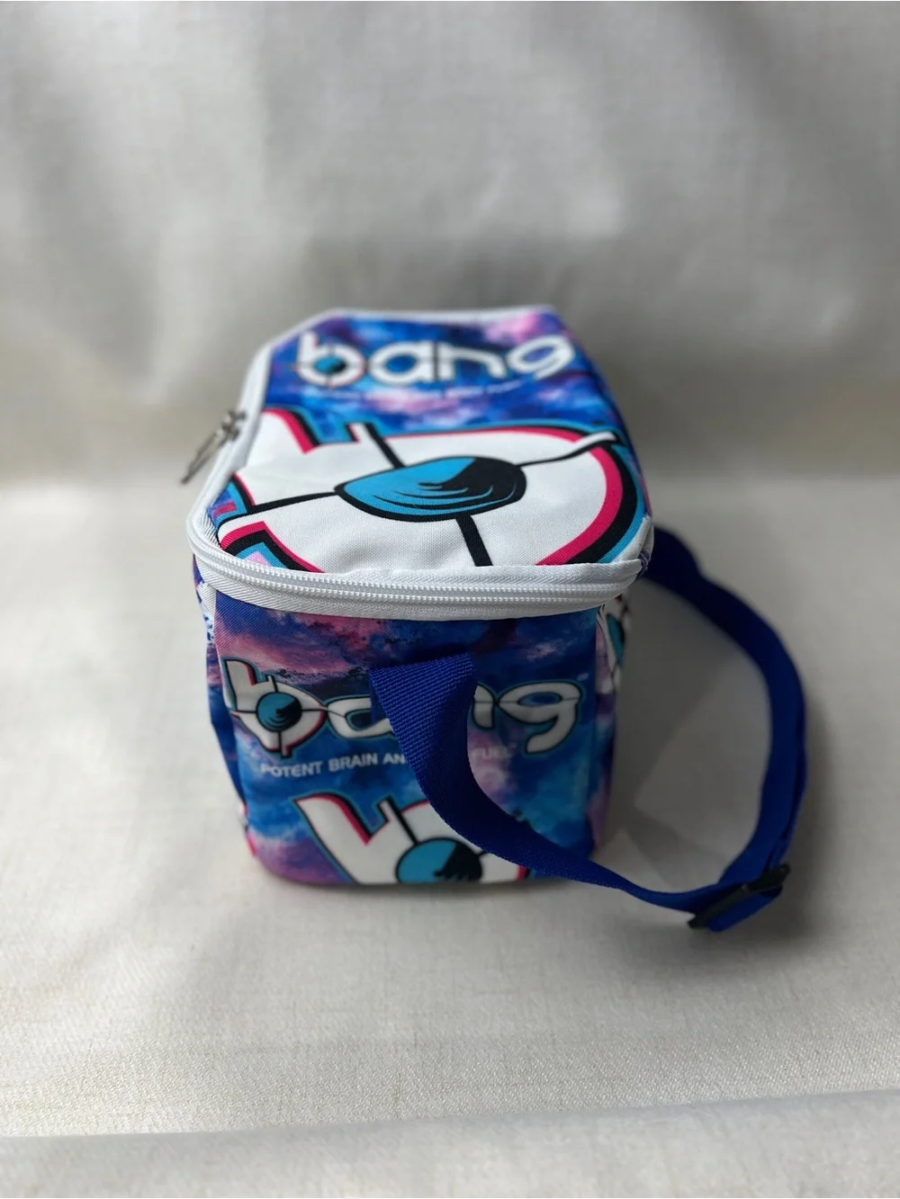 Bang Energy Galaxy Print Insulated Lunch Bag Cooler Blue Pink